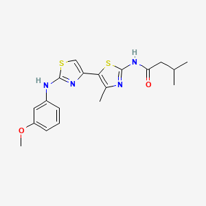 molecular formula C19H22N4O2S2 B1252002 N-[5-[2-(3-甲氧基苯胺基)-4-噻唑基]-4-甲基-2-噻唑基]-3-甲基丁酰胺 