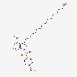 molecular formula C30H43NO5S B12520067 1H-Indole-3-tetradecanol, 4-methoxy-1-[(4-methoxyphenyl)sulfonyl]- CAS No. 651331-69-0