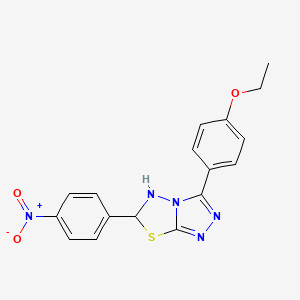 molecular formula C17H15N5O3S B12520091 3-(4-Ethoxyphenyl)-6-(4-nitrophenyl)-5,6-dihydro-[1,2,4]triazolo[3,4-b][1,3,4]thiadiazole 