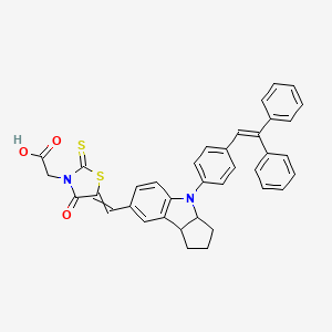 molecular formula C37H30N2O3S2 B12520157 2-[5-[[4-[4-(2,2-Diphenylvinyl)phenyl]-1,2,3,3a,4,8b-hexahydrocyclopenta[b]indol-7-yl]methylene]-4-oxo-2-thioxothiazolidin-3-yl]acetic Acid 