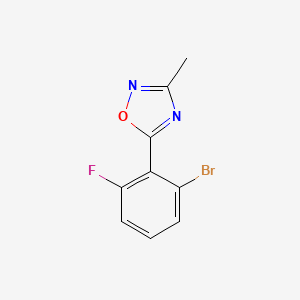 molecular formula C9H6BrFN2O B12520273 5-(2-Bromo-6-fluorophenyl)-3-methyl-1,2,4-oxadiazole CAS No. 820236-82-6