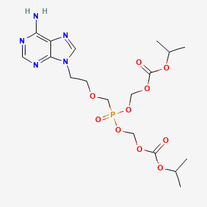 molecular formula C18H28N5O10P B1252029 [2-(6-Aminopurin-9-yl)ethoxymethyl-(isopropoxycarbonyloxymethoxy)phosphoryl]oxymethyl isopropyl carbonate CAS No. 365417-53-4