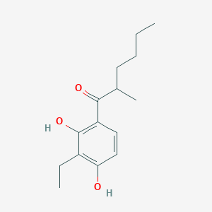 molecular formula C15H22O3 B1252042 1-Hexanone, 1-(3-ethyl-2,4-dihydroxyphenyl)-2-methyl- CAS No. 820215-94-9