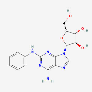 molecular formula C16H18N6O4 B1252081 (2R,3R,4R,5R)-2-(6-amino-2-anilinopurin-9-yl)-5-(hydroxymethyl)oxolane-3,4-diol 