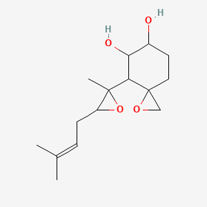 molecular formula C15H24O4 B1252086 4-[2-Methyl-3-(3-methylbut-2-enyl)oxiran-2-yl]-1-oxaspiro[2.5]octane-5,6-diol 
