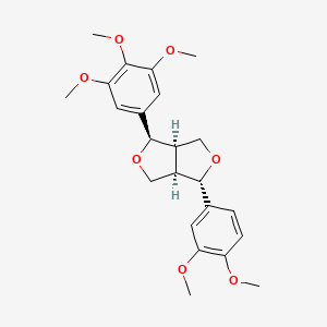 molecular formula C23H28O7 B1252088 (3S,3aR,6R,6aR)-3-(3,4-dimethoxyphenyl)-6-(3,4,5-trimethoxyphenyl)-1,3,3a,4,6,6a-hexahydrofuro[3,4-c]furan 