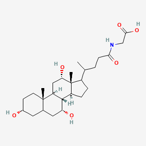 molecular formula C26H43NO6 B1252092 2-[4-[(3R,7R,8R,9S,10S,12S,13R,14S)-3,7,12-trihydroxy-10,13-dimethyl-2,3,4,5,6,7,8,9,11,12,14,15,16,17-tetradecahydro-1H-cyclopenta[a]phenanthren-17-yl]pentanoylamino]acetic acid 