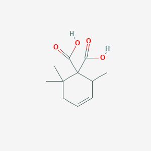 molecular formula C11H16O4 B12520935 2,6,6-Trimethylcyclohex-3-ene-1,1-dicarboxylic acid CAS No. 799854-41-4