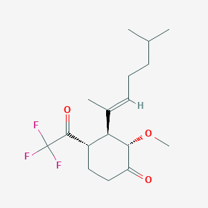 molecular formula C17H25F3O3 B1252172 (2S,3S,4S)-2-methoxy-3-[(2E)-6-methylhept-2-en-2-yl]-4-(trifluoroacetyl)cyclohexanone 