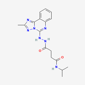 molecular formula C17H21N7O2 B1252195 4-[(2-甲基-[1,2,4]三唑并[1,5-c]喹唑啉-5-基)肼基]-4-氧代-N-丙烷-2-基丁酰胺 