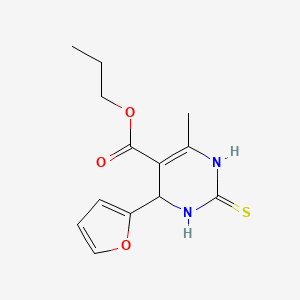 propyl 4-(furan-2-yl)-6-methyl-2-sulfanylidene-3,4-dihydro-1H-pyrimidine-5-carboxylate