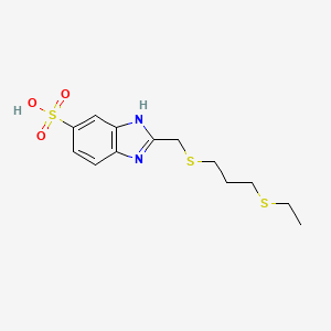 2-({[3-(Ethylsulfanyl)propyl]sulfanyl}methyl)-1H-benzimidazole-6-sulfonic acid