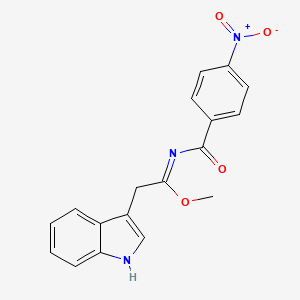 1H-Indole-3-ethanimidic acid, N-(4-nitrobenzoyl)-, methyl ester