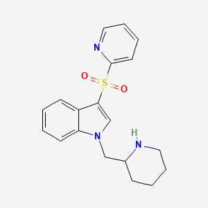 1H-Indole, 1-(2-piperidinylmethyl)-3-(2-pyridinylsulfonyl)-