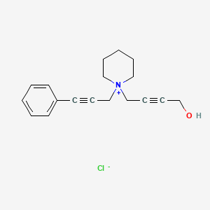 1-(4-Hydroxybut-2-yn-1-yl)-1-(3-phenylprop-2-yn-1-yl)piperidin-1-ium chloride