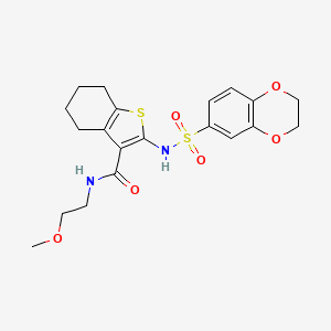 2-((2,3-Dihydrobenzo[b][1,4]dioxine)-6-sulfonamido)-N-(2-methoxyethyl)-4,5,6,7-tetrahydrobenzo[b]thiophene-3-carboxamide