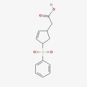 [4-(Benzenesulfonyl)cyclopent-2-en-1-yl]acetic acid