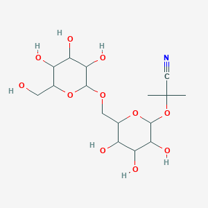 2-Methyl-2-{[3,4,5-trihydroxy-6-({[3,4,5-trihydroxy-6-(hydroxymethyl)oxan-2-yl]oxy}methyl)oxan-2-yl]oxy}propanenitrile