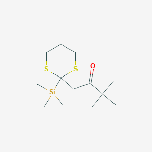 3,3-Dimethyl-1-[2-(trimethylsilyl)-1,3-dithian-2-yl]butan-2-one