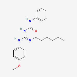 1-[N'-hexyl-N-(4-methoxyphenyl)carbamimidoyl]-3-phenylurea