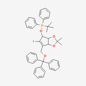 4H-Cyclopenta-1,3-dioxole, 4-[[(1,1-dimethylethyl)diphenylsilyl]oxy]-3a,6a-dihydro-5-iodo-2,2-dimethyl-6-[(triphenylmethoxy)methyl]-, (3aR,4R,6aR)-