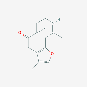 molecular formula C15H20O2 B1252330 3,6,10-trimethyl-4H,5H,6H,7H,8H,11H-cyclodeca[b]furan-5-one 