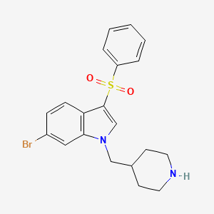 1H-Indole, 6-bromo-3-(phenylsulfonyl)-1-(4-piperidinylmethyl)-