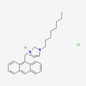 1-[(Anthracen-9-yl)methyl]-3-octyl-2,3-dihydro-1H-imidazol-1-ium chloride