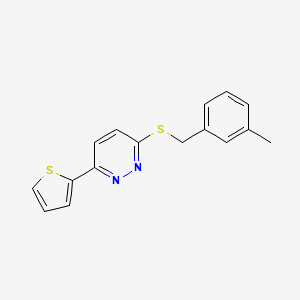 molecular formula C16H14N2S2 B1252356 3-[(3-Methylphenyl)methylthio]-6-thiophen-2-ylpyridazine 