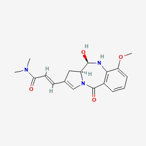 molecular formula C18H21N3O4 B1252396 (E)-3-[(6R,6aS)-6-hydroxy-4-methoxy-11-oxo-5,6,6a,7-tetrahydropyrrolo[2,1-c][1,4]benzodiazepin-8-yl]-N,N-dimethylprop-2-enamide 