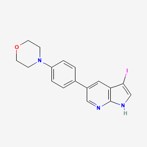 1H-Pyrrolo[2,3-b]pyridine, 3-iodo-5-[4-(4-morpholinyl)phenyl]-