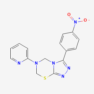 3-(4-Nitrophenyl)-6-pyridin-2-yl-5,7-dihydro-[1,2,4]triazolo[3,4-b][1,3,5]thiadiazine