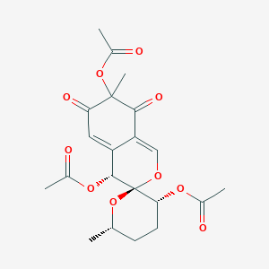 molecular formula C21H24O10 B1252454 [(3R,3'R,4R,6'S)-4,7-diacetyloxy-6',7-dimethyl-6,8-dioxospiro[4H-isochromene-3,2'-oxane]-3'-yl] acetate 