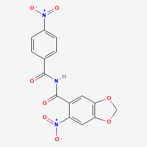 6-Nitro-N-(4-nitrobenzoyl)-2H-1,3-benzodioxole-5-carboxamide