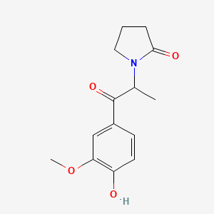 molecular formula C14H17NO4 B12524685 1-[1-(4-Hydroxy-3-methoxyphenyl)-1-oxopropan-2-YL]pyrrolidin-2-one CAS No. 675571-80-9