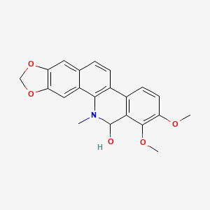 molecular formula C21H19NO5 B1252475 8-羟基二氢芹菜碱 