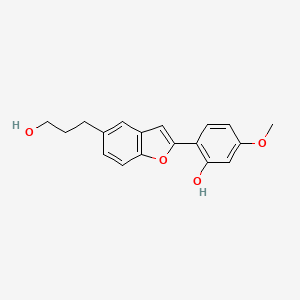 molecular formula C18H18O4 B1252482 2-(2-羟基-4-甲氧基苯基)-5-(3-羟基丙基)苯并呋喃 