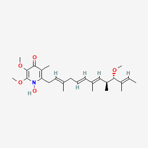 molecular formula C26H39NO5 B1252503 1-羟基-2,3-二甲氧基-6-[(2E,5E,7E,9S,10S,11E)-10-甲氧基-3,7,9,11-四甲基十三烷-2,5,7,11-四烯基]-5-甲基吡啶-4-酮 