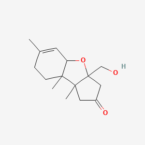 molecular formula C15H22O3 B1252507 3a-(hydroxymethyl)-6,8a,8b-trimethyl-3,4a,7,8-tetrahydro-1H-cyclopenta[b][1]benzofuran-2-one 