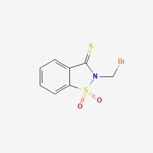 2-(Bromomethyl)-3-sulfanylidene-2,3-dihydro-1H-1lambda~6~,2-benzothiazole-1,1-dione