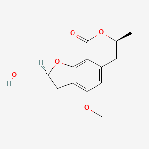 molecular formula C16H20O5 B1252514 (2S,7S)-2-(2-hydroxypropan-2-yl)-4-methoxy-7-methyl-2,3,6,7-tetrahydrofuro[3,2-h]isochromen-9-one 