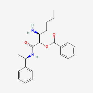 (3S)-3-Amino-1-oxo-1-{[(1R)-1-phenylethyl]amino}heptan-2-yl benzoate