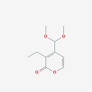 4-(Dimethoxymethyl)-3-ethyl-2H-pyran-2-one