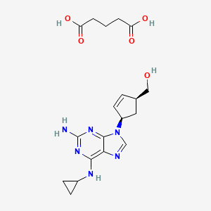 [(1S,4R)-4-[2-amino-6-(cyclopropylamino)purin-9-yl]cyclopent-2-en-1-yl]methanol;pentanedioic acid