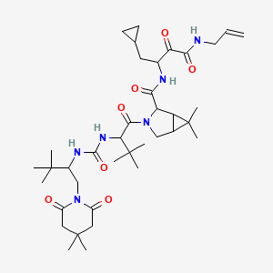 N-[1-cyclopropyl-3,4-dioxo-4-(prop-2-enylamino)butan-2-yl]-3-[2-[[1-(4,4-dimethyl-2,6-dioxopiperidin-1-yl)-3,3-dimethylbutan-2-yl]carbamoylamino]-3,3-dimethylbutanoyl]-6,6-dimethyl-3-azabicyclo[3.1.0]hexane-2-carboxamide