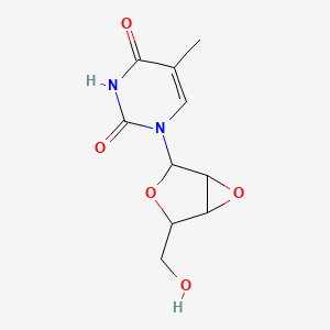 molecular formula C10H12N2O5 B1252555 1-[4-(Hydroxymethyl)-3,6-dioxabicyclo[3.1.0]hexan-2-yl]-5-methylpyrimidine-2,4-dione 