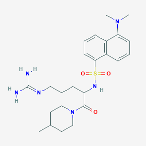 molecular formula C24H36N6O3S B1252564 Dan-DL-Arg-piperidino(4-Me) 