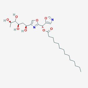 molecular formula C27H44N2O8 B1252566 [(S)-1,3-oxazol-5-yl-[4-[(1S,3R,5R)-1,3,4,5-tetrahydroxyhexyl]-1,3-oxazol-2-yl]methyl] tetradecanoate 