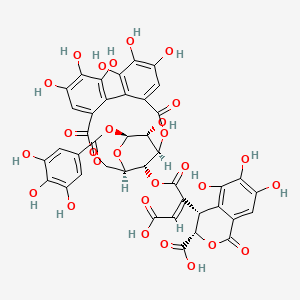 molecular formula C41H30O28 B1252572 (3S,4S)-4-[(Z)-1-carboxy-3-[[(1R,19R,21S,22R,23R)-6,7,8,11,12,13,22-heptahydroxy-3,16-dioxo-21-(3,4,5-trihydroxybenzoyl)oxy-2,17,20-trioxatetracyclo[17.3.1.04,9.010,15]tricosa-4,6,8,10,12,14-hexaen-23-yl]oxy]-3-oxoprop-1-en-2-yl]-5,6,7-trihydroxy-1-oxo-3,4-dihydroisochromene-3-carboxylic acid 