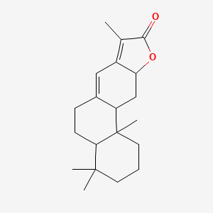 molecular formula C20H28O2 B1252610 4,4,8,11b-tetramethyl-2,3,4a,5,6,10a,11,11a-octahydro-1H-naphtho[2,1-f][1]benzofuran-9-one 
